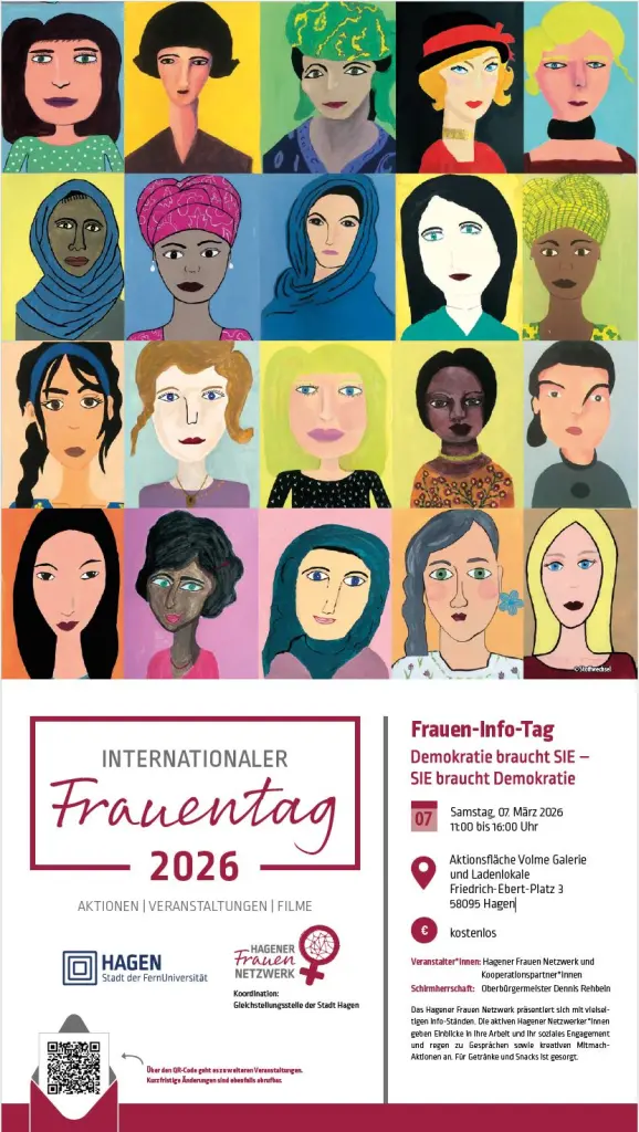 Frauen-Info-Tag in der Volme Galerie am Samstag, 07. M&auml;rz 2026 von 11:00 bis 16:00 Uhr