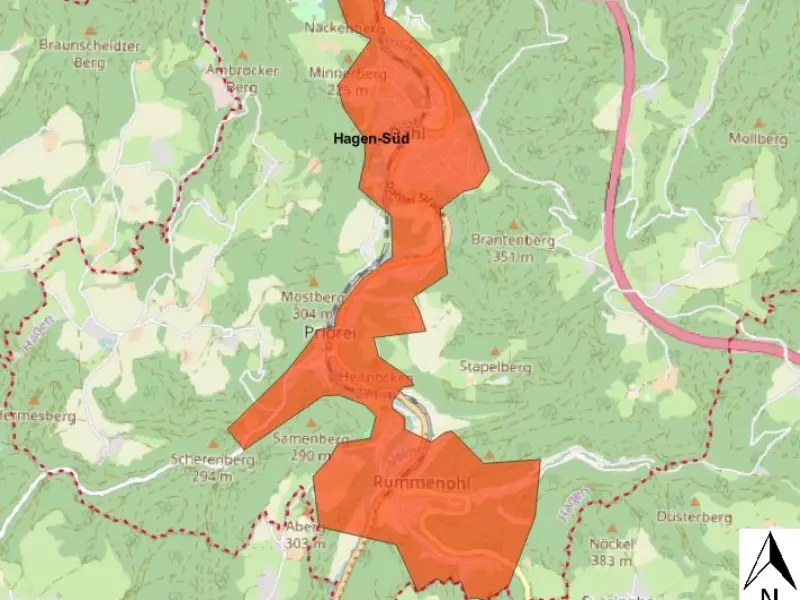Grafik: Das Ausbaugebiet Hagen-Süd