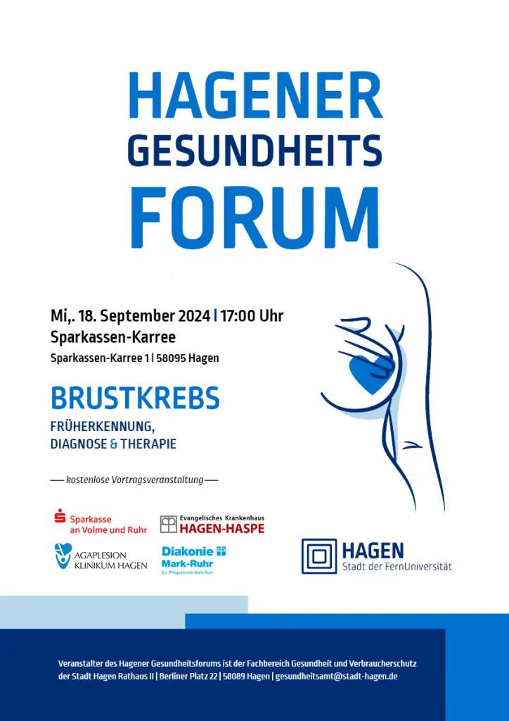 Veranstaltungsplakat Hagener Gesundheitsforum Brustkrebs
