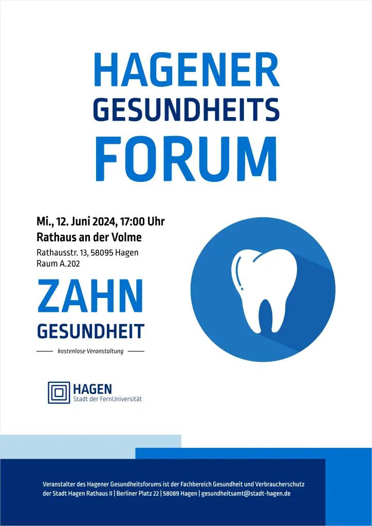 Veranstaltungsplakat Hagener Gesundheitsforum Zahngesundheit