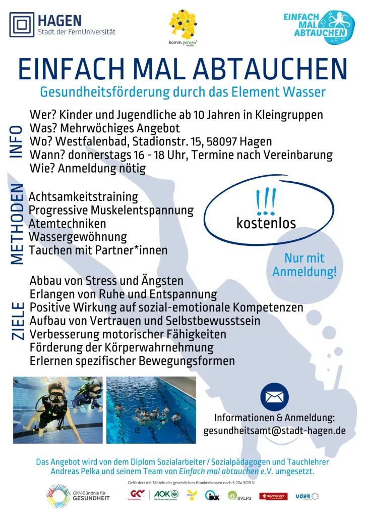 Grafik: Flyer zum Angebot "Einfach mal abtauchen"