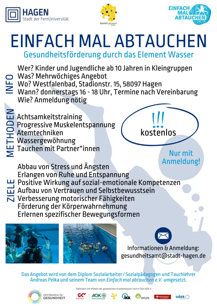 Grafik: Flyer zum Angebot "Einfach mal abtauchen"