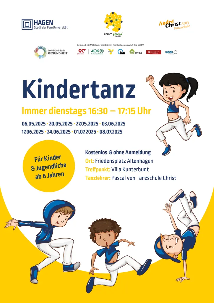 Grafik: Plakat zum Angebot "Kindertanz"