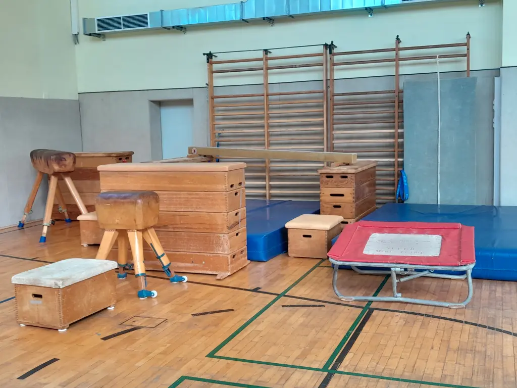 Bild: Aufgebauter Parcours in der Turnhalle Dahmsheide.