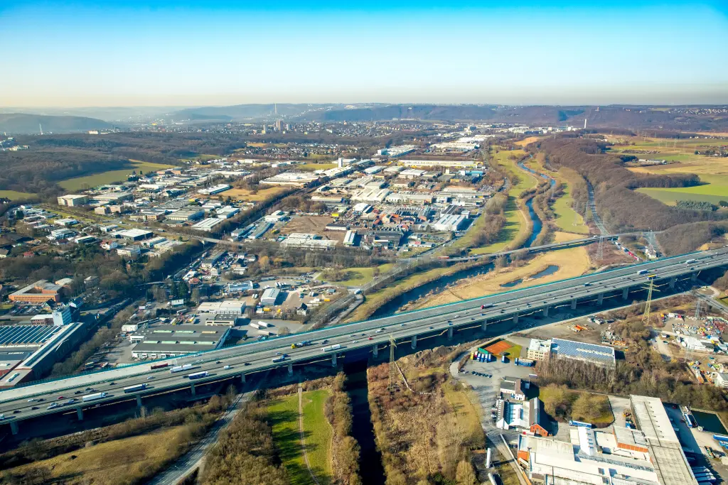 Foto: Eine Hagener Autobahn aus der Vogelperspektive