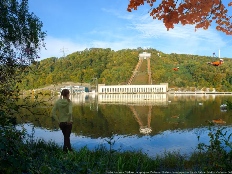 Foto: Entwurf der Zip-Line über den Hengsteysee