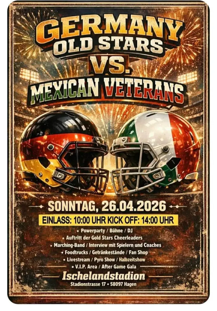Benefizspiel American Football Germany Oldstars gegen Veterans Mexico