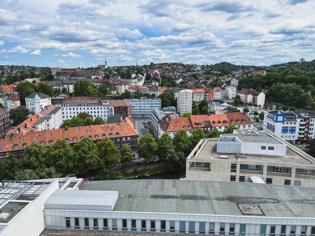 Die Hagener Innenstadt von oben