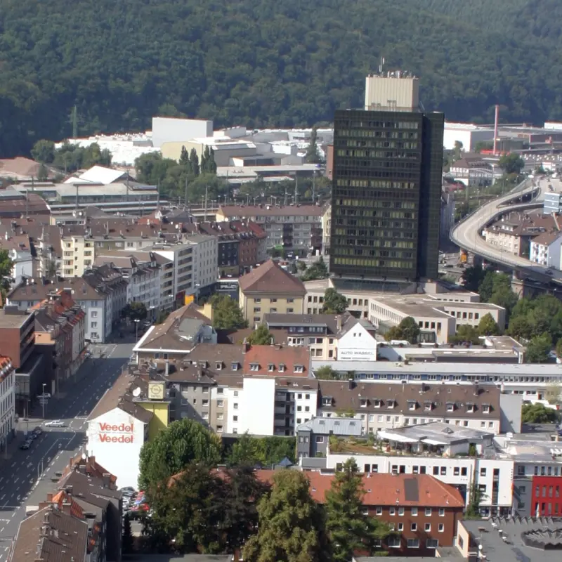Foto: Luftbild des Bereichs rund um die Körnerstraße.