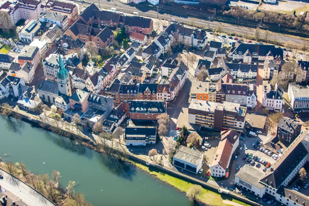 Foto: Luftbild des Hohenlimburger Zentrums.