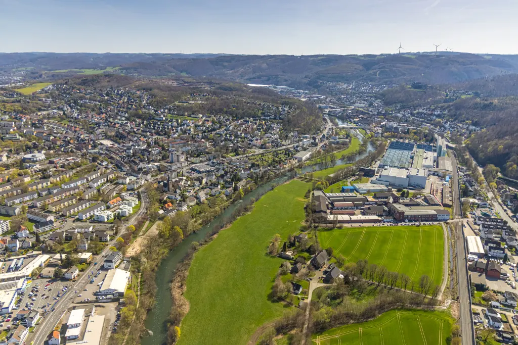 Foto: Der Hagener Stadtteil Hohenlimburg aus der Vogelperspektive.