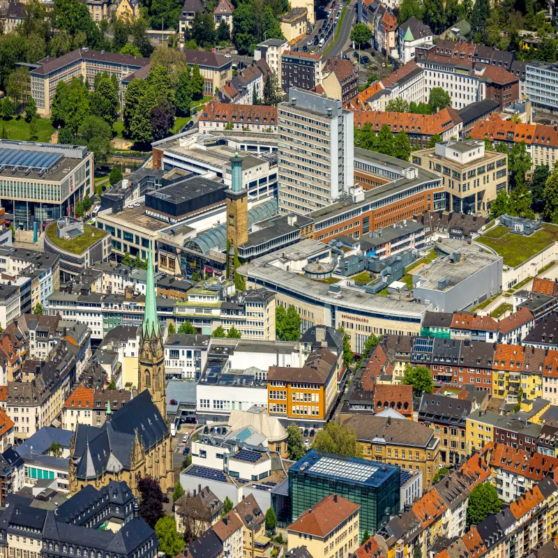 Foto: Luftbild der Hagener Innenstadt.