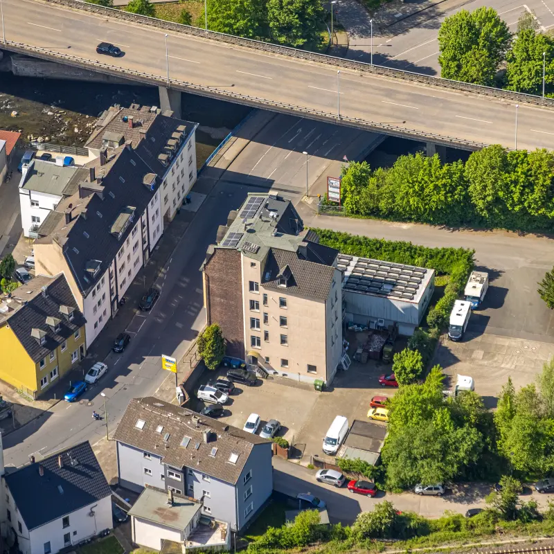 Foto: Luftbild des betroffenen Bereiches in der Delsterner Straße.