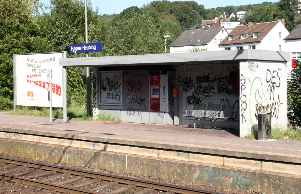 Foto: Aufnahme eines Unterstands am Bahnhof Hagen-Heubing.