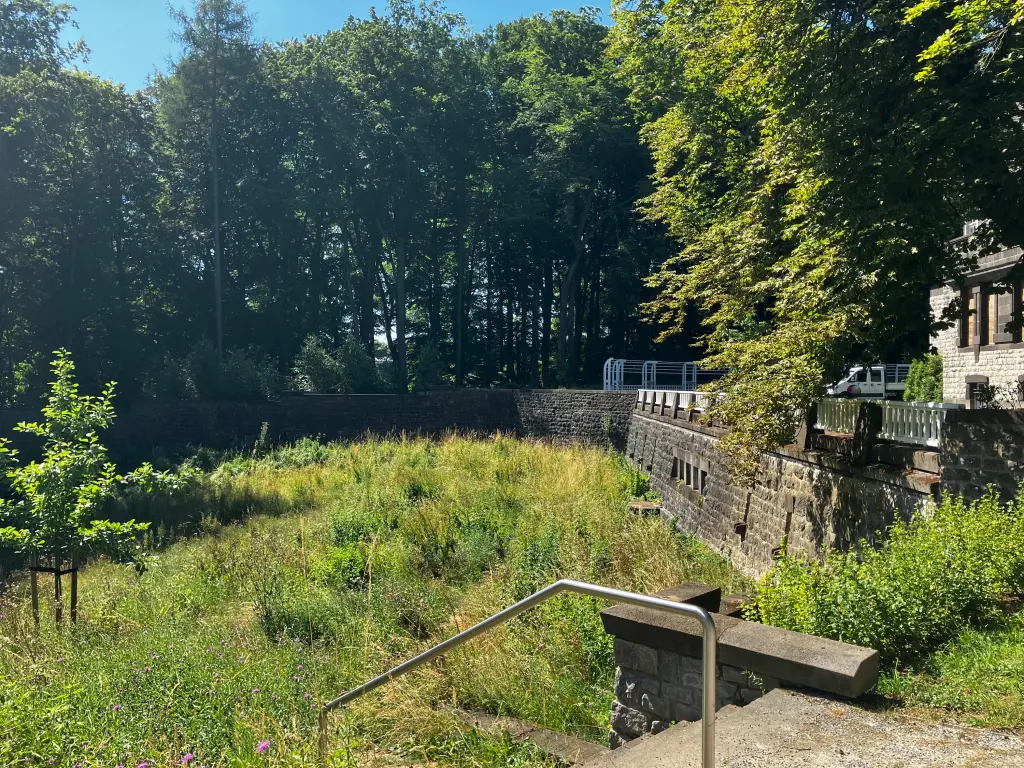 Auf dem Bild ist der Anger der Villa Hohenhof zu sehen.