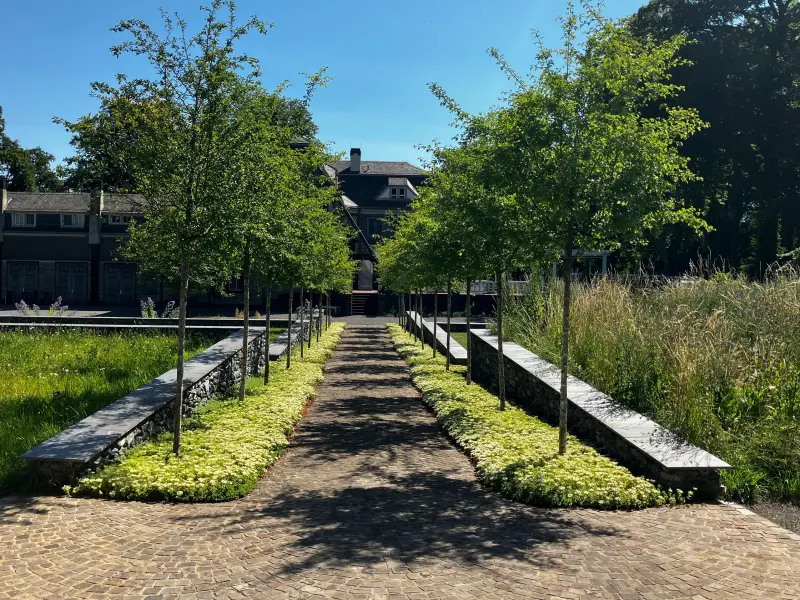 Blick auf die Nutzwiese der Villa Hohenhof