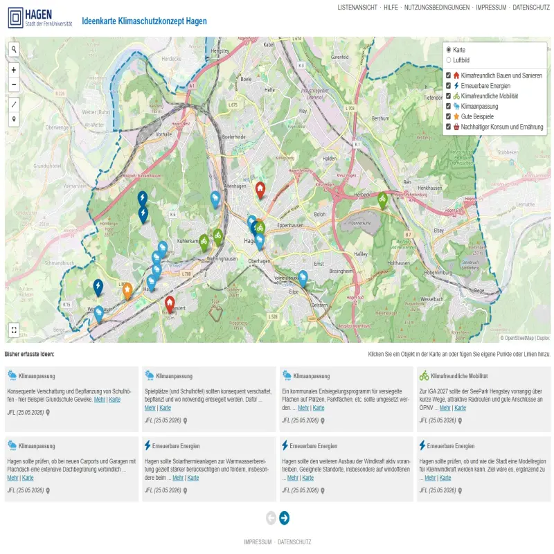 Foto: Screenshot der digitalen Ideenkarte.