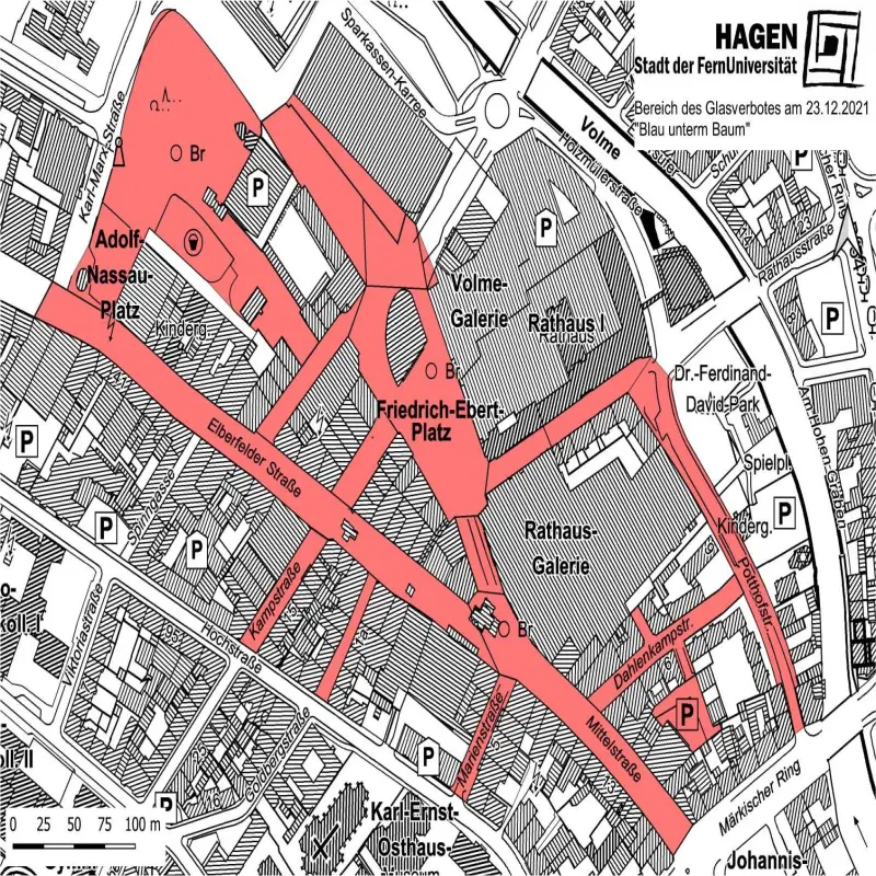 Foto: Die Grafik stellt den Bereich des Glasverbots bei „Blau unterm Baum“ dar.