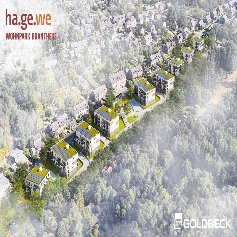 Foto: Eine fiktive Ansicht mehrerer geplanter Wohnh&auml;user in einer Stra&szlig;e.