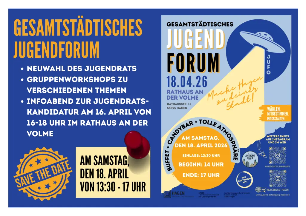 Eine Grafik mit den wichtigsten Informationen rund um das Jugendforum.