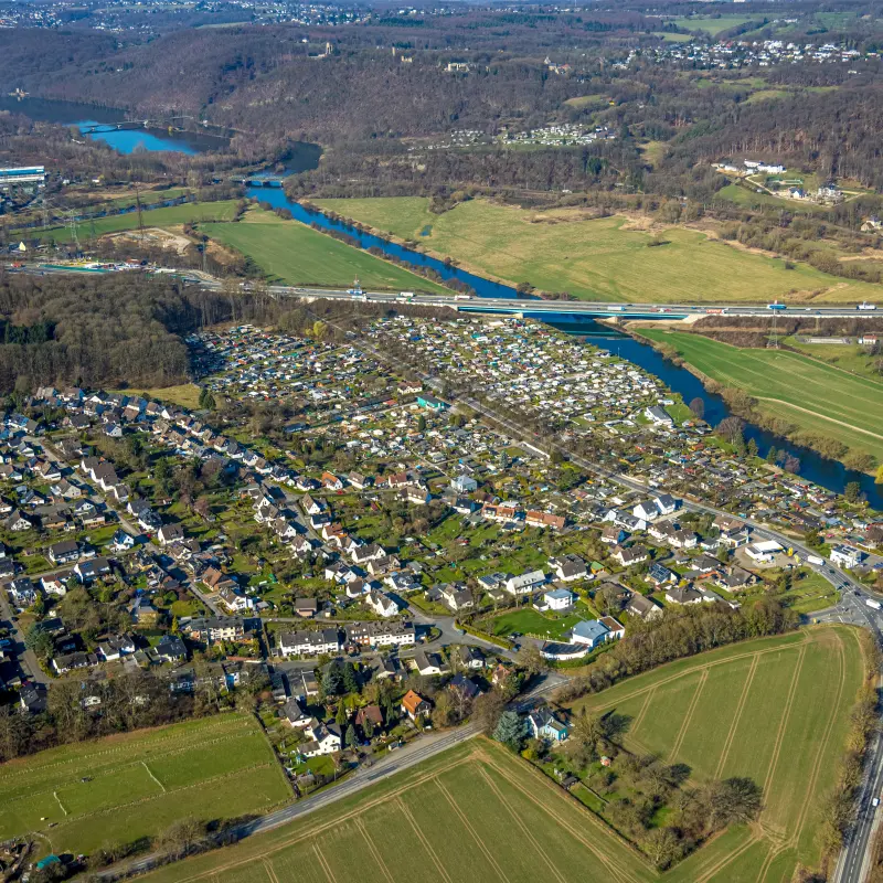 Foto: Luftaufnahme der Ruhrtalstraße