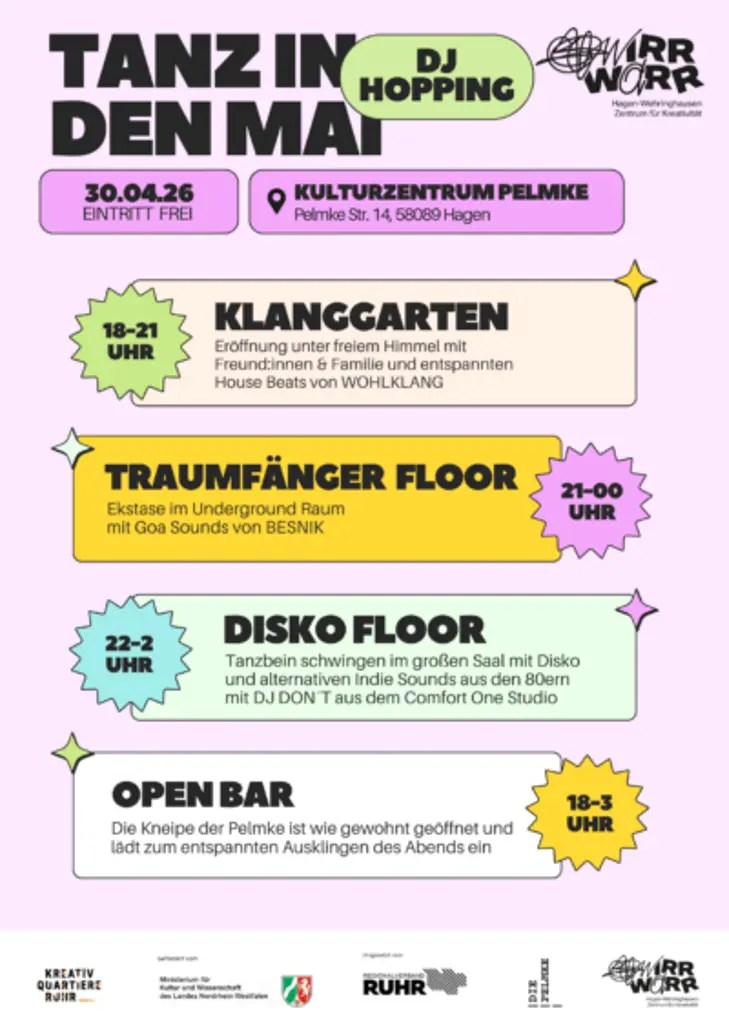 Tanz in den Mai - DJ Hopping in der Pelmke