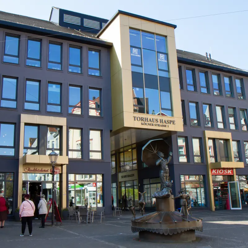 Eine Au&szlig;enansicht des Hasper Torhauses.