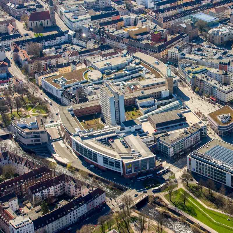 Luftaufnahme der Hagener Innenstadt