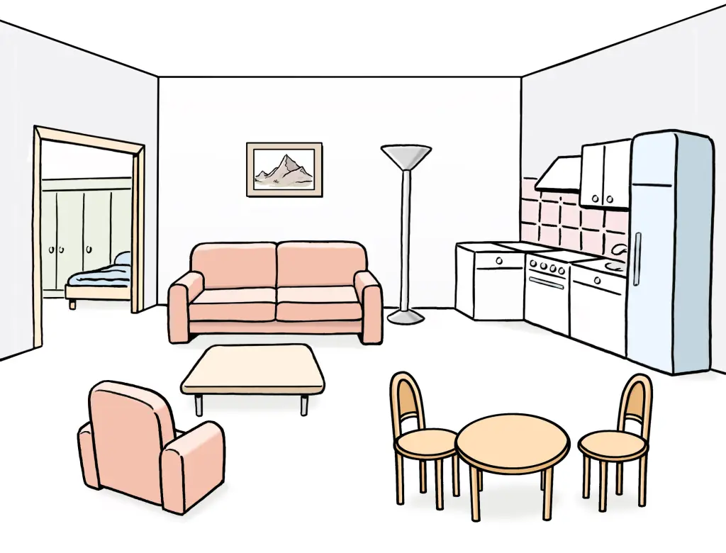 Ein Wohnzimmer.