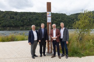 Die Bürgermeister der Kommunen Hagen, Wetter, Hattingen und Witten freuen sich über die Interkommunale Zusammenarbeit bei der IGA 2027. (Foto: Karla Koball/Stadt Hagen)