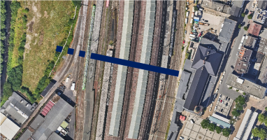 Die rund 45 Meter geplante Verlängerung des bestehenden Personentunnels würde unter dem Gelände der Deutschen Edelstahlwerke in den südlichen Bereich der Westside führen. (Foto: Stadt Hagen)