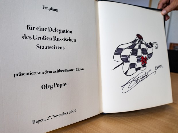 Der wohl kreativste Eintrag stammt von dem Clown Oleg Popov. (Foto: Franziska Michels/Stadt Hagen)
